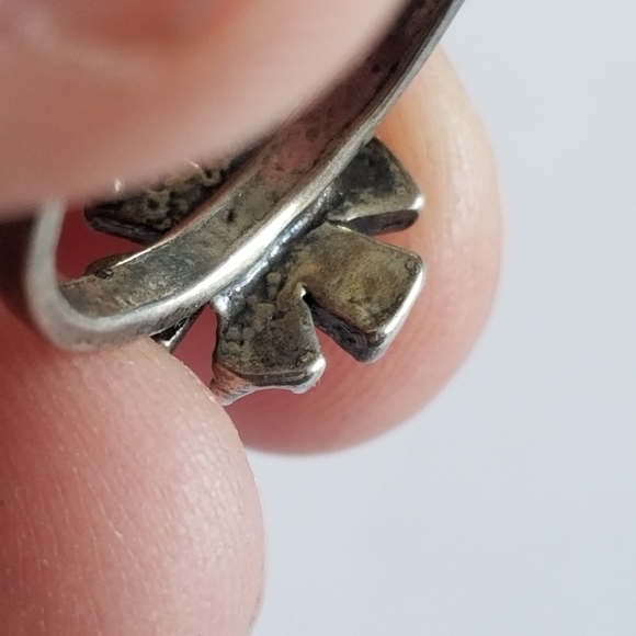 Flower ring silver tone metal daisy floral 5.5 5 1/2 garden jewelry - Picture 9 of 13